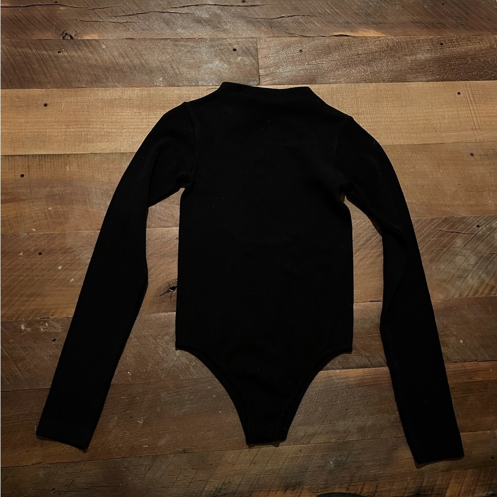 Zara Ribbed Mock Neck Bodysuit